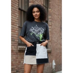 Rue 21 Patchwork Mini Skirt Neutral Colors Size M